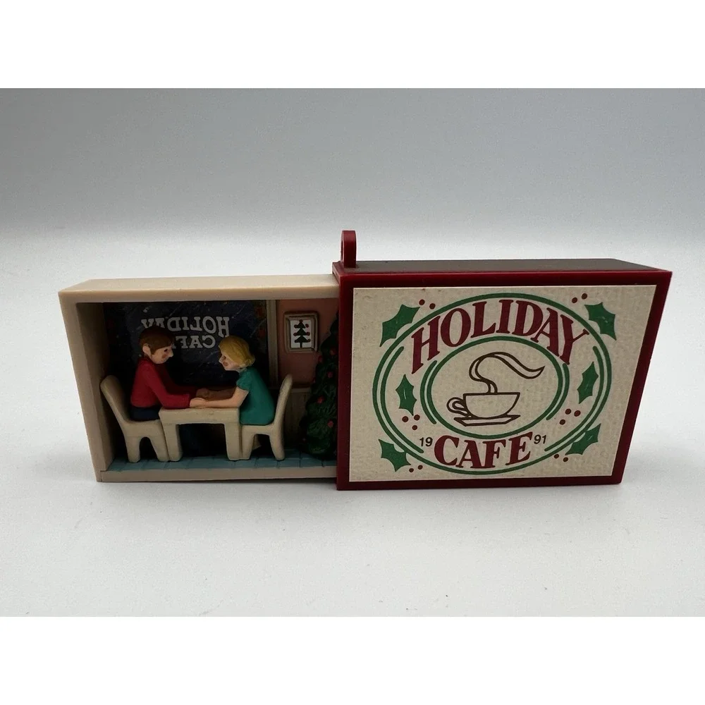 Vintage 1991 Hallmark Keepsake Christmas Ornament Matchbox Memories Holiday Cafe
